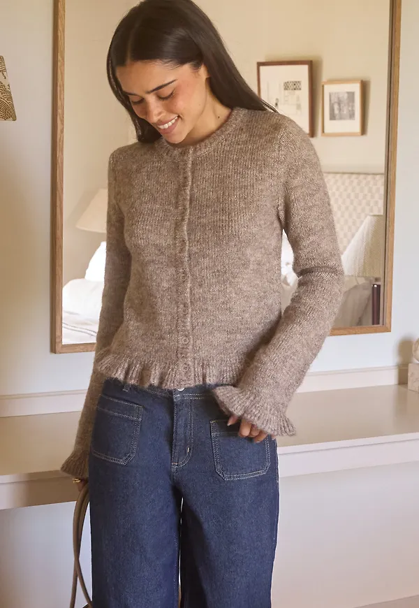 Knitted Frill Cardigan