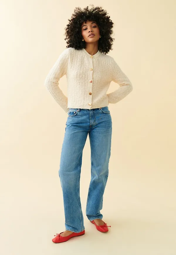 Knitted gold button cardigan