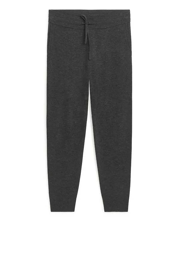 Knitted Merino Joggers - Grey