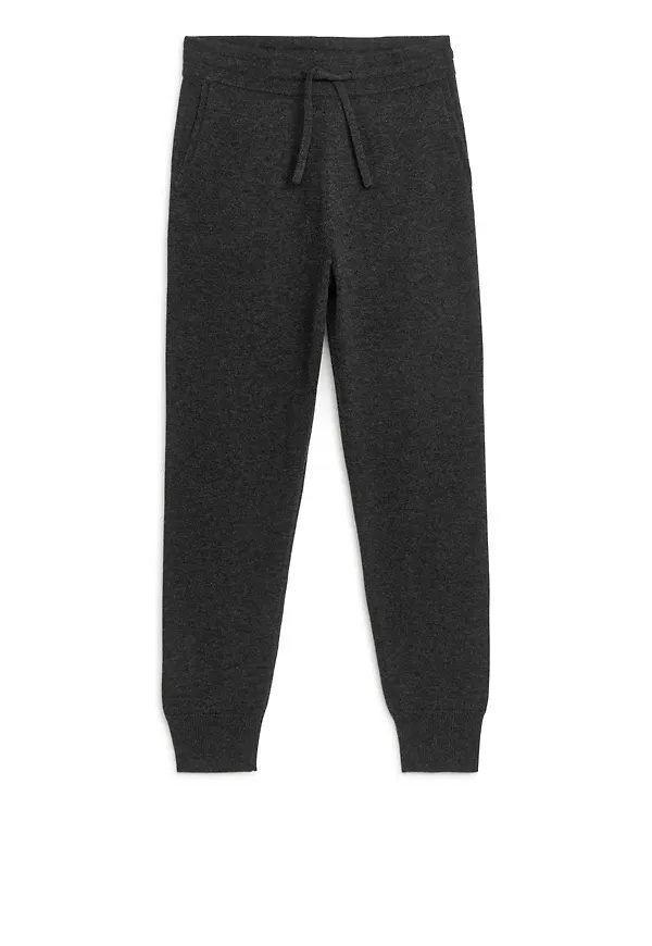 Knitted Merino Joggers - Grey