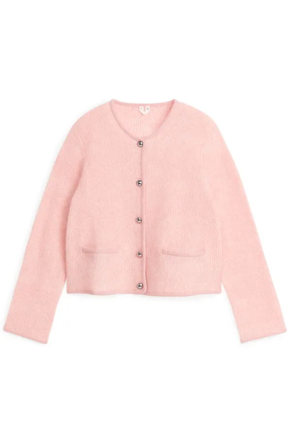 Knitted Mohair Jacket - Orange
