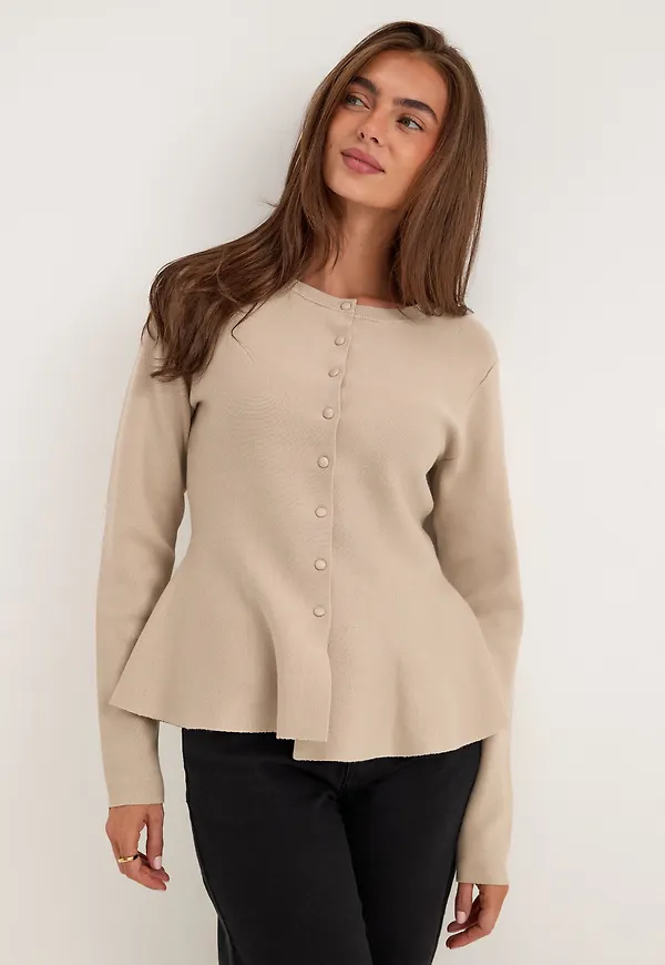 Knitted Peplum Cardigan