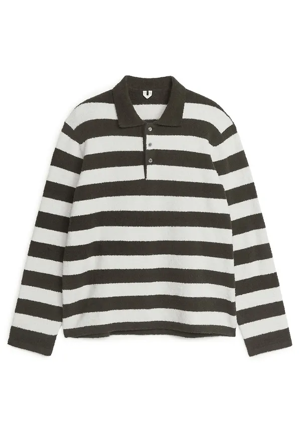 Knitted Polo Shirt - Grey