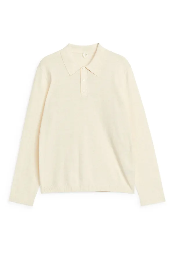 Knitted Polo Shirt - Beige