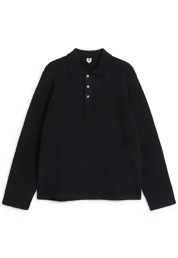Knitted Polo Shirt - Blue