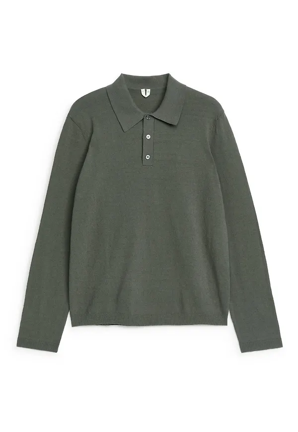 Knitted Polo Shirt - Green