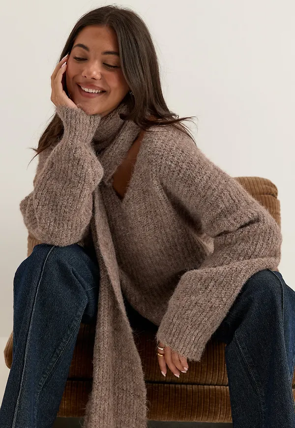 Knitted Scarf Sweater