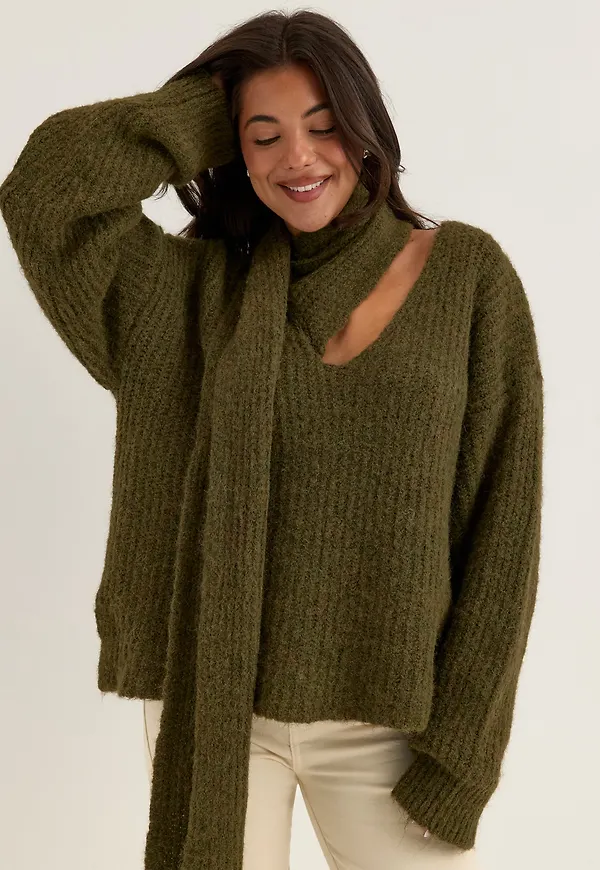 Knitted Scarf Sweater