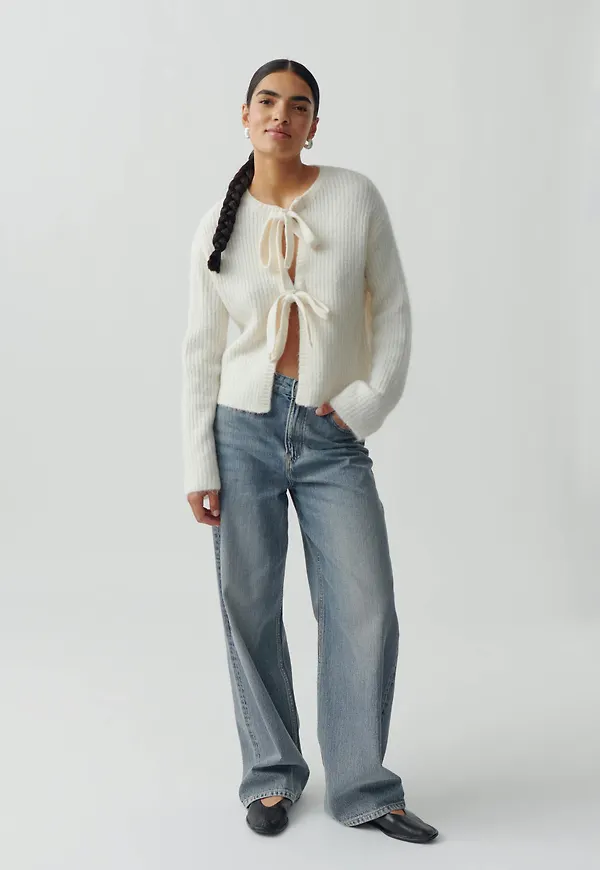 Knitted tie cardigan