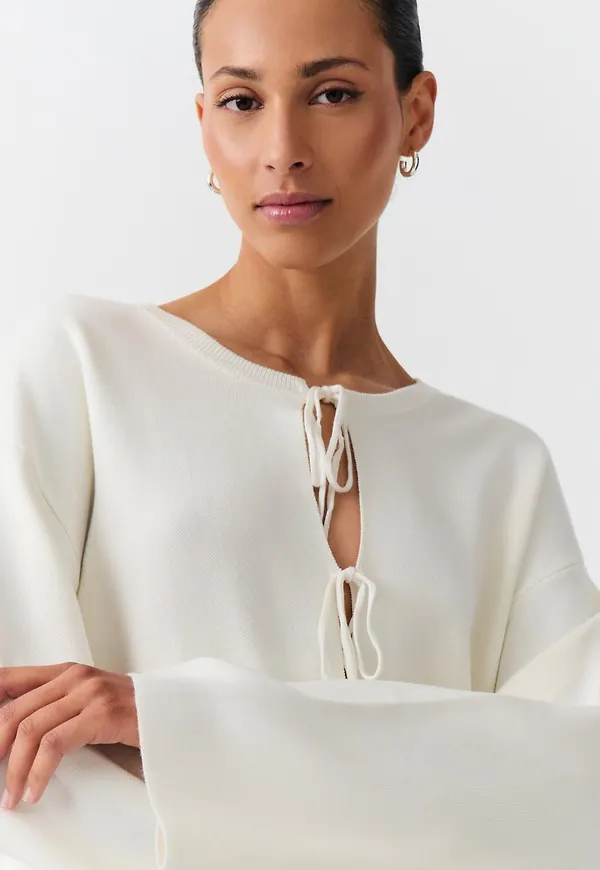 knitted tie cardigan