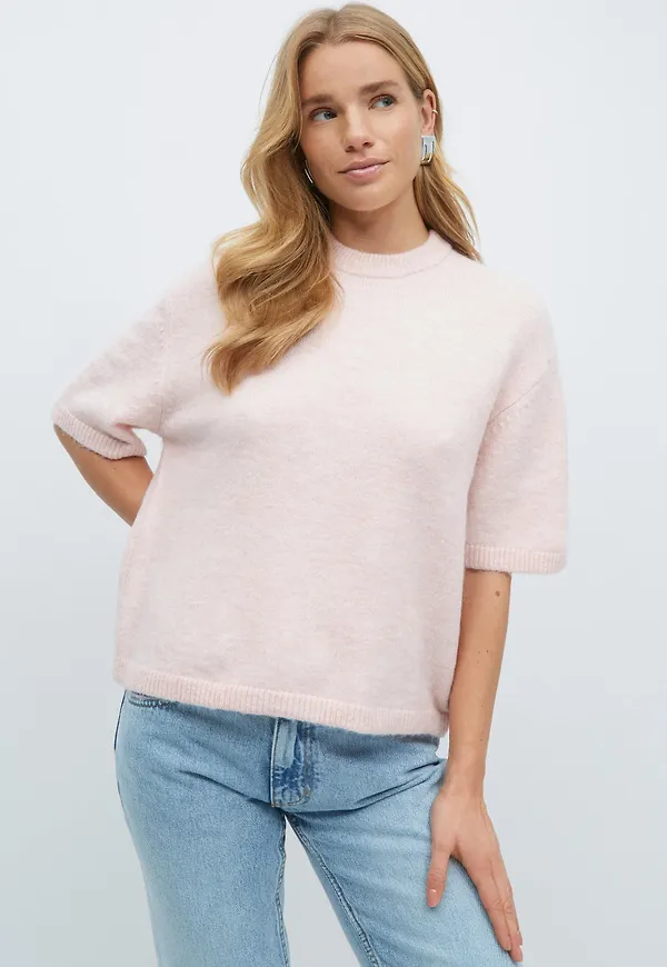 Gina Tricot - Knitted top - Stickade tröjor med kort ärm - Rosa - XS - Dam
