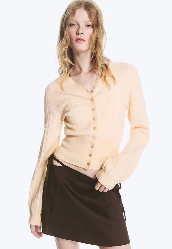 Knitted V-neck Cardigan