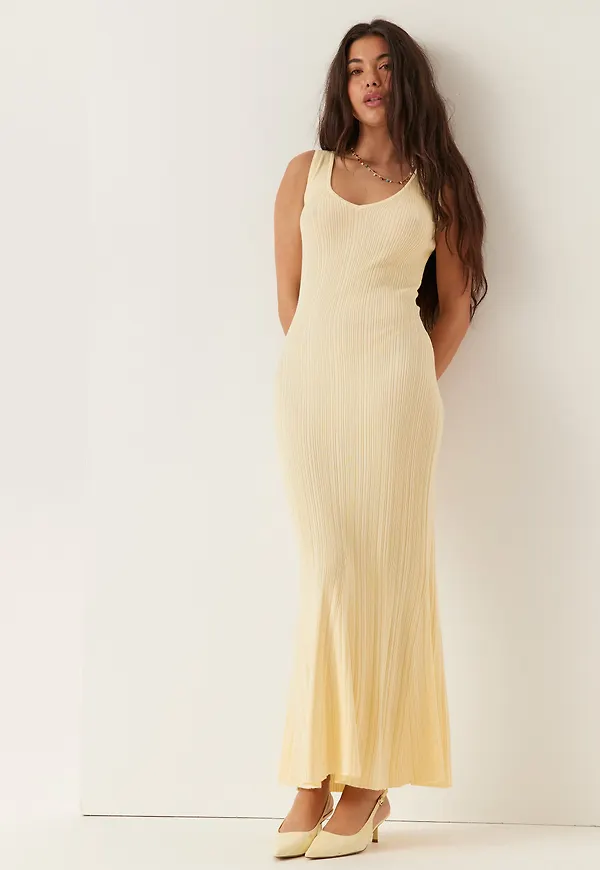Knitted V-neck Dress