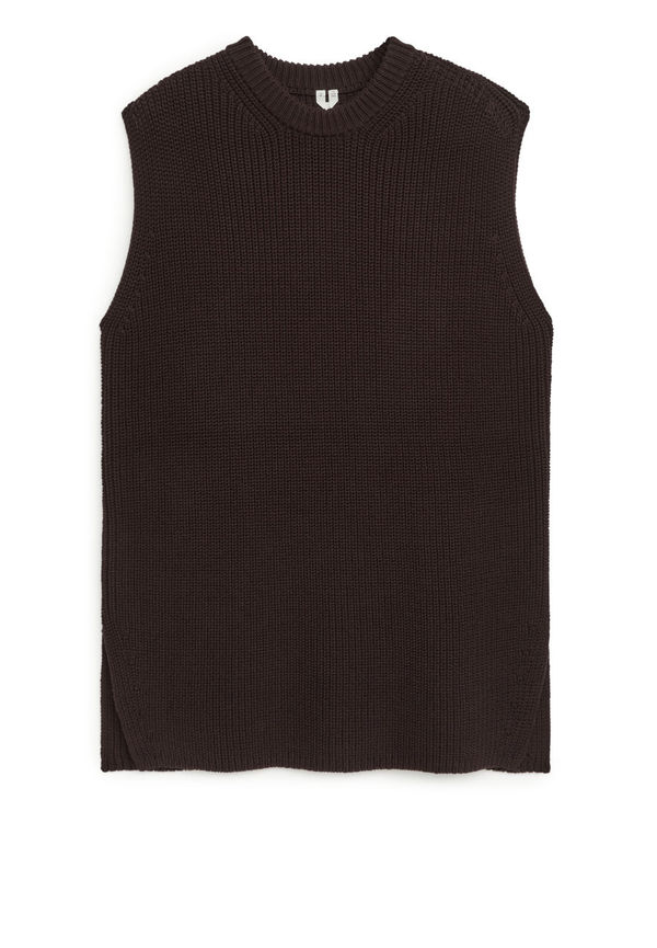 Knitted Vest - Brown