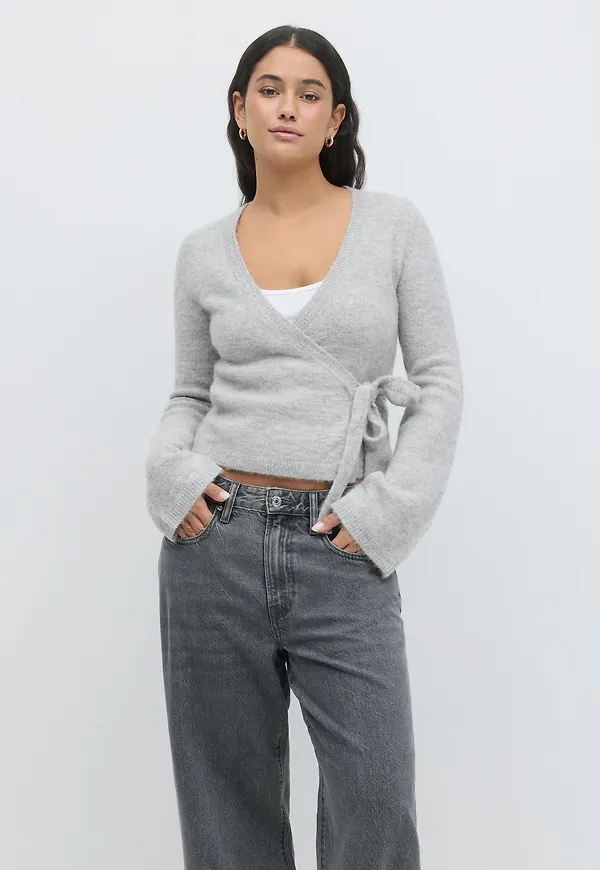 Knitted wrap cardigan