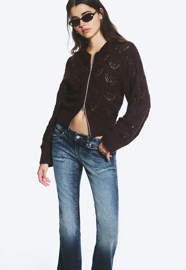 Knitted Zip Cardigan