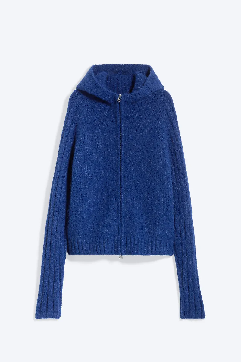 Knitted zip hoodie