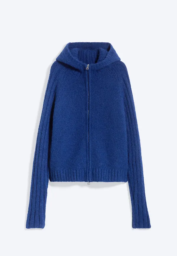 Knitted zip hoodie