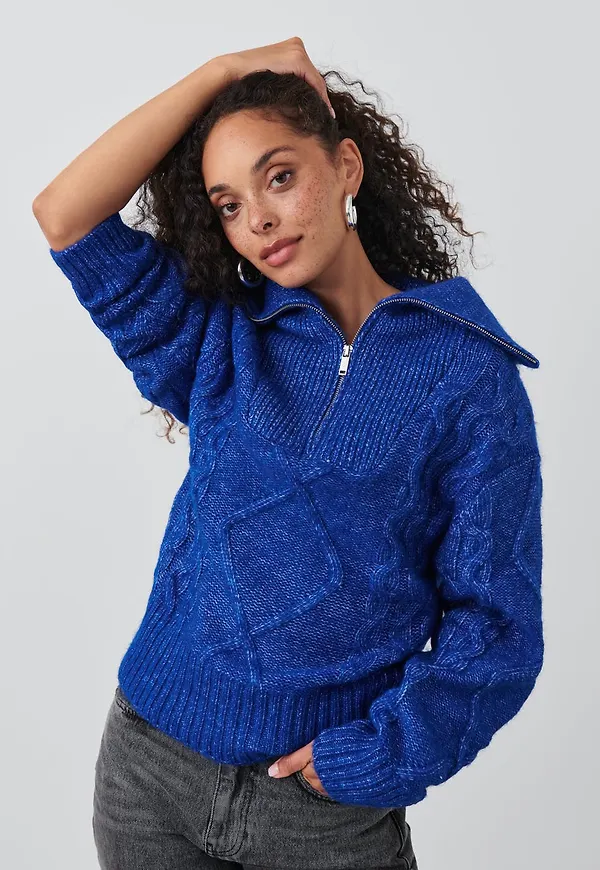 Knitted zip sweater
