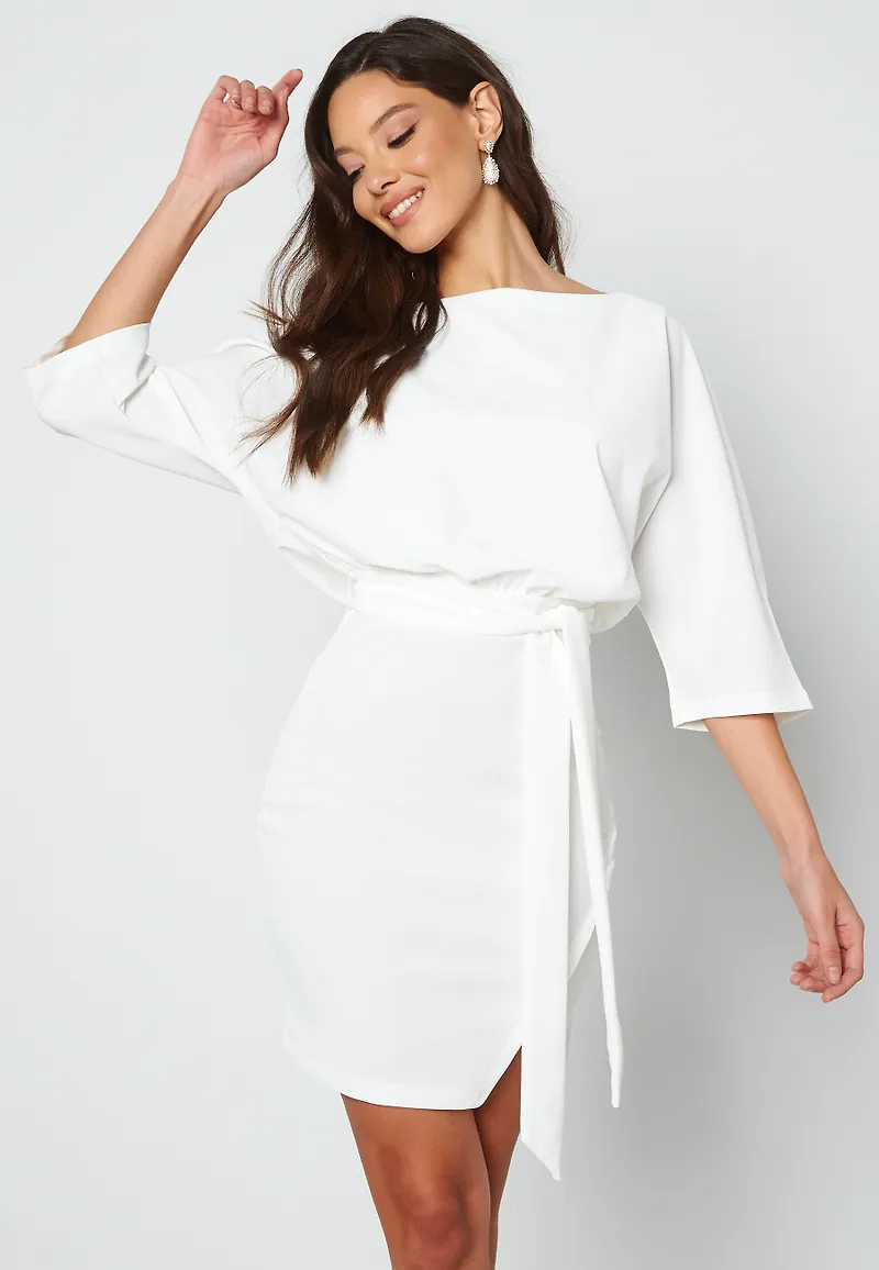 Knot Slit Short Dress