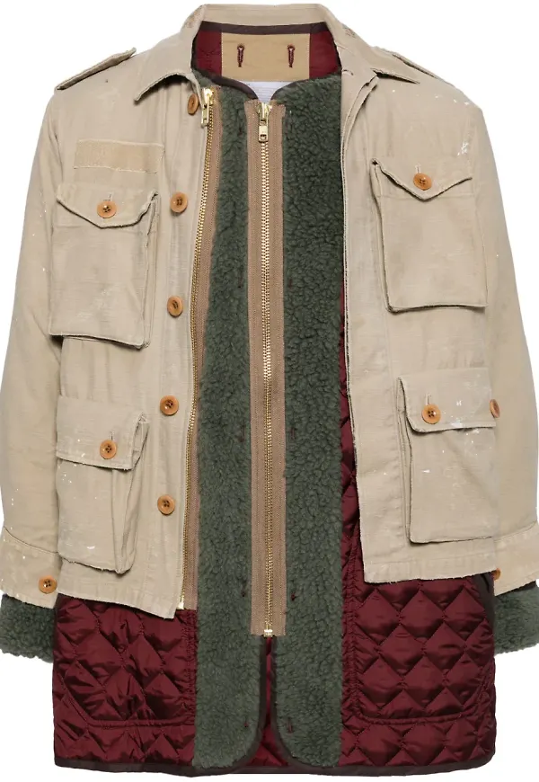 Kolor jacka med lappdesign - Neutral