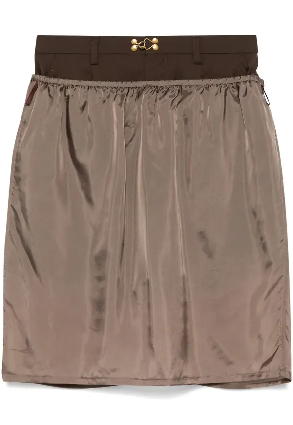 Kolor shorts med lagerdesign - Brun