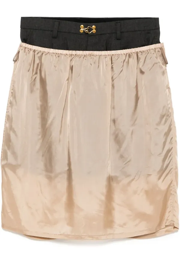 Kolor shorts med lagerdesign - Grå
