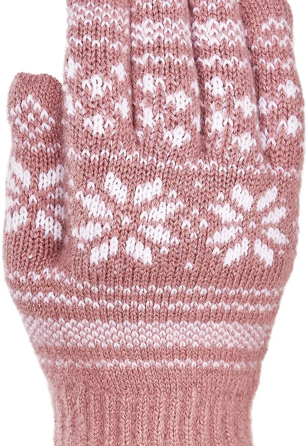 Kombi Unisex Nordic Jacquard Gloves Nostalgia Rose