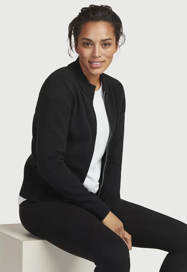 Kort cardigan med dragkedja