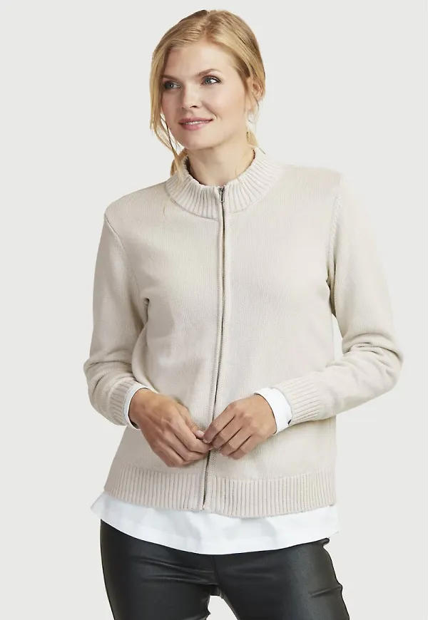 Kort cardigan med dragkedja