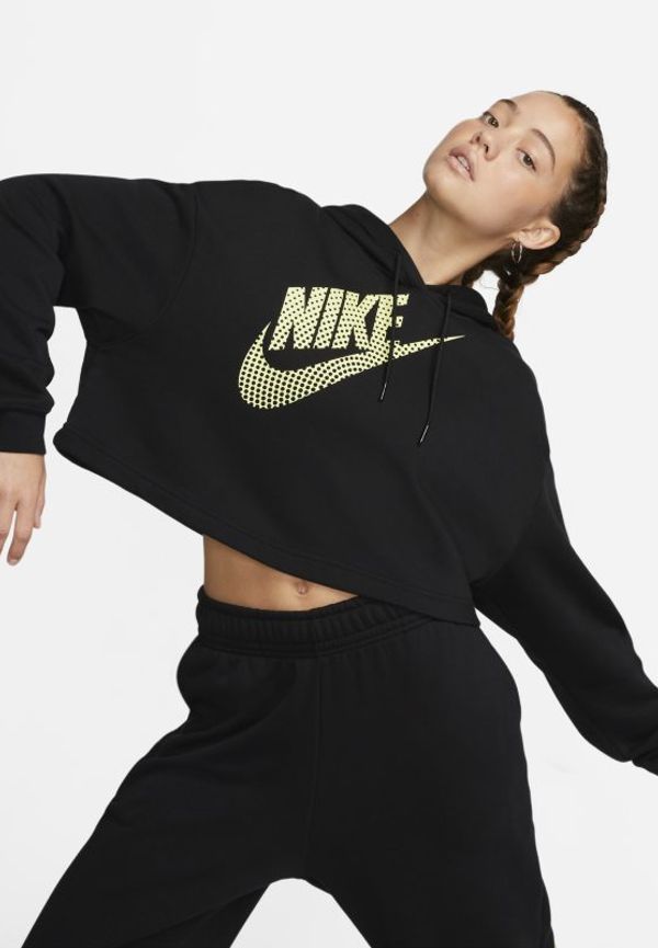 Kort danshuvtröja i fleece Nike Sportswear för kvinnor - Svart