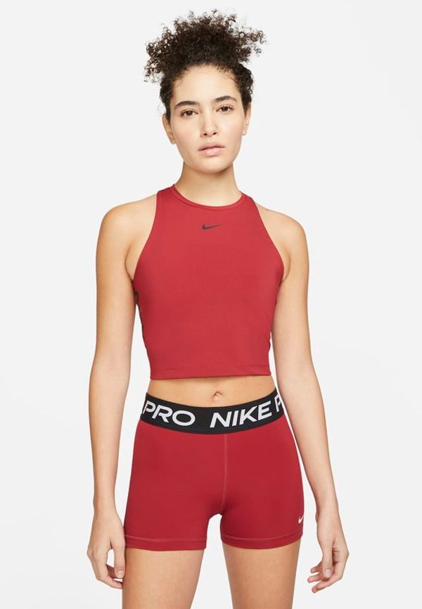 Kort linne med tryck Nike Pro Dri-FIT för kvinnor - Röd