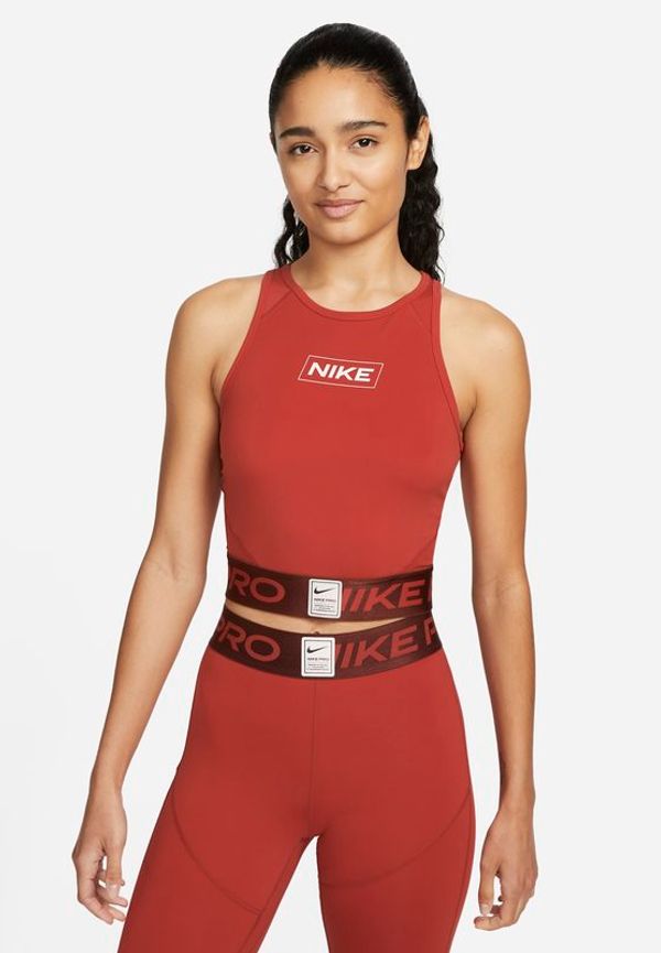 Kort linne med tryck Nike Pro Dri-FIT för kvinnor - Röd