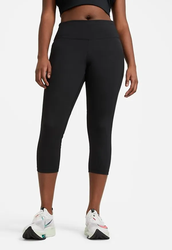 Korta löparleggings med medelhög midja Nike Fast för kvinnor - Svart