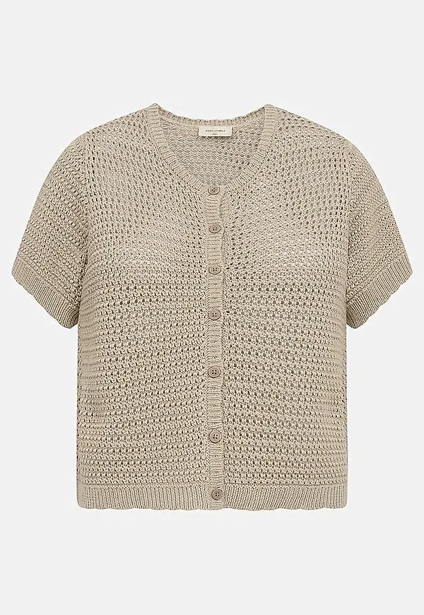Kortärmad, stickad cardigan