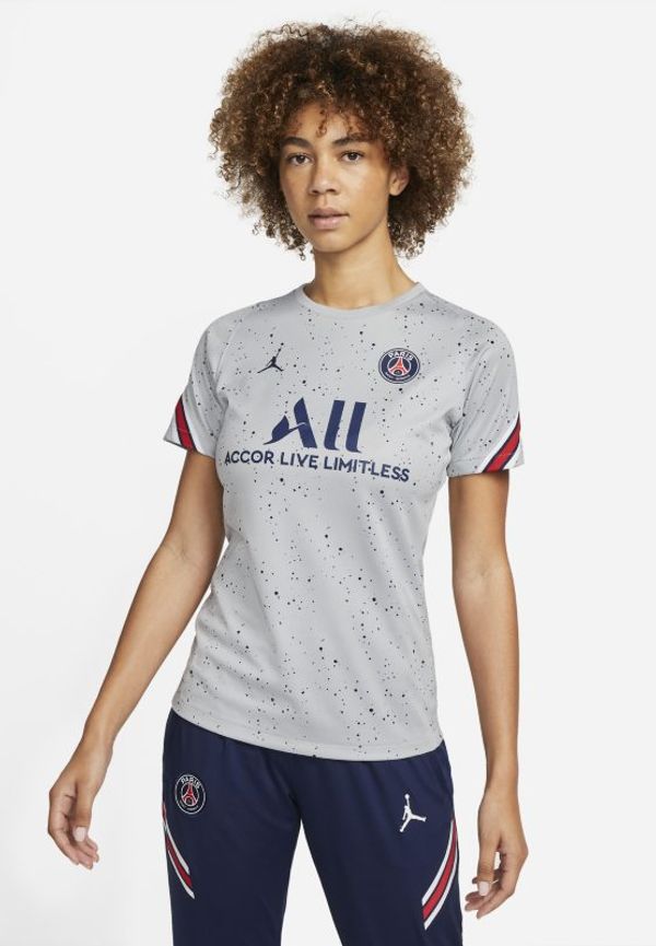 Kortärmad fotbollströja Paris Saint-Germain Strike Fourth med Nike Dri-FIT för kvinnor - Grå