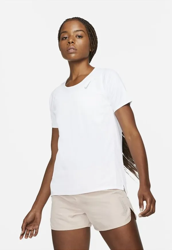 Kortärmad löpartröja Nike Dri-FIT Race för kvinnor - Vit