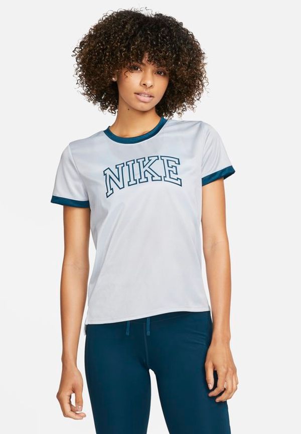 Kortärmad löpartröja Nike Dri-FIT Swoosh för kvinnor - Grå