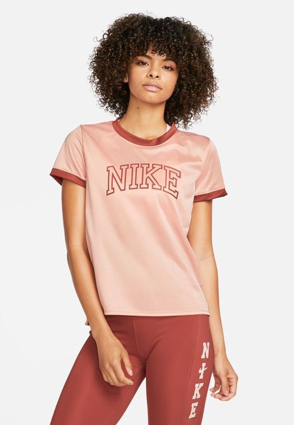 Kortärmad löpartröja Nike Dri-FIT Swoosh för kvinnor - Rosa