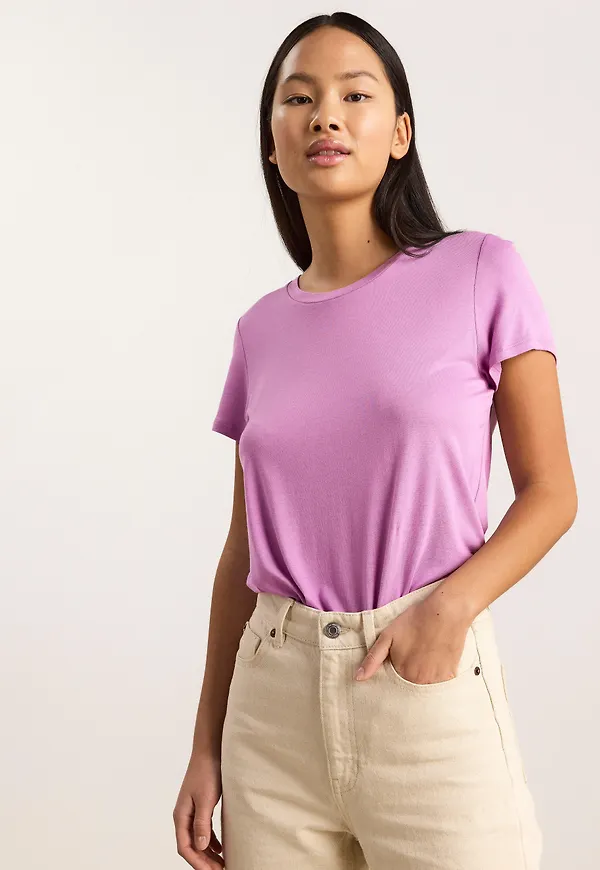 Kortärmad t-shirt i viskos