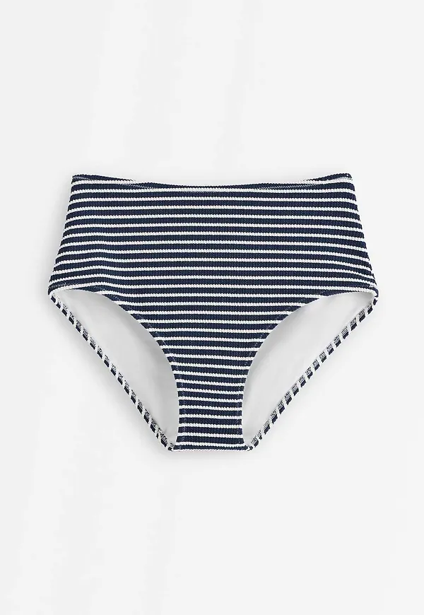 Krinklad bikiniunderdel med hög midja