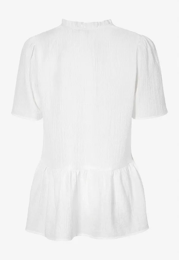 Krinklad blus med volang Oda