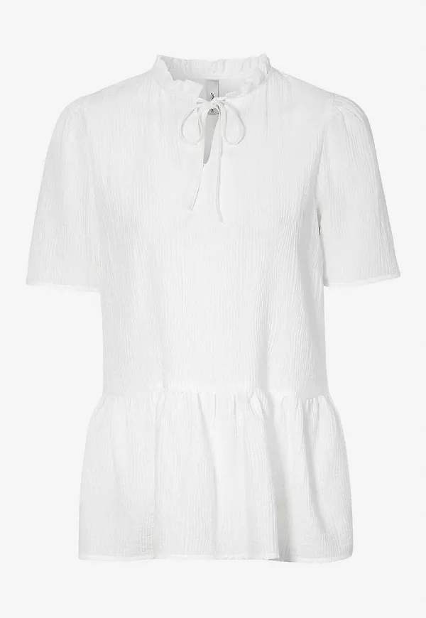 Krinklad blus med volang Oda