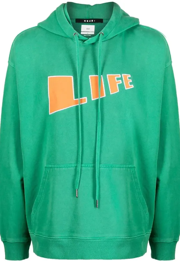 Ksubi Life hoodie med dragsko - Grön