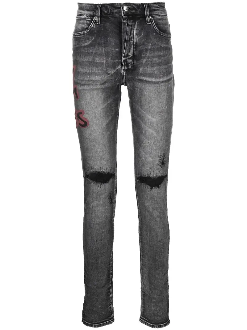 Ksubi Van Winkle skinny-jeans med sprej - Grå