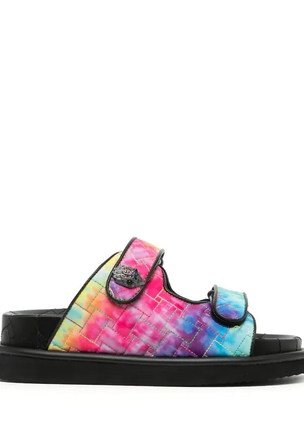 Kurt Geiger London batikmönstrade sandaler med kardborreband - Svart