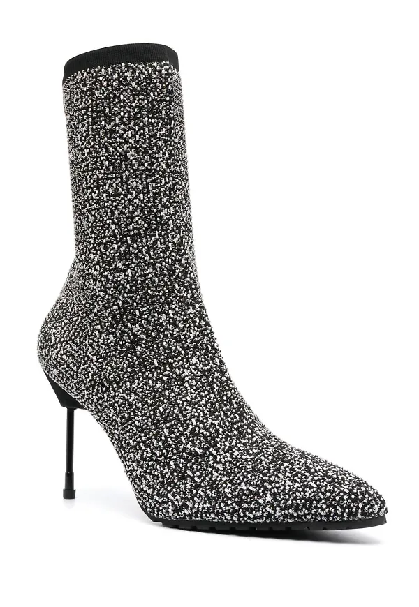 Kurt Geiger London stickade stövlar med nitar - Grå
