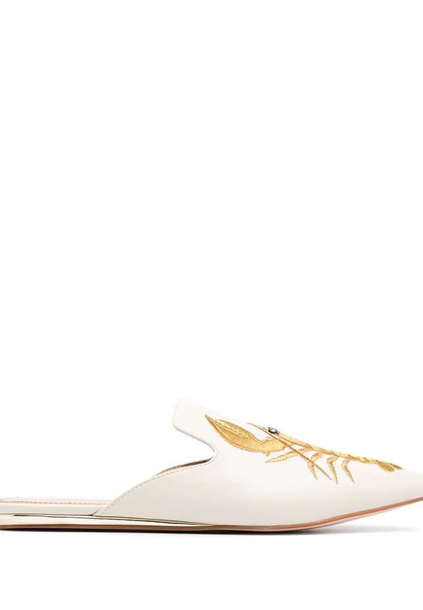 Kurt Geiger London tofflor med brodyr - Neutral