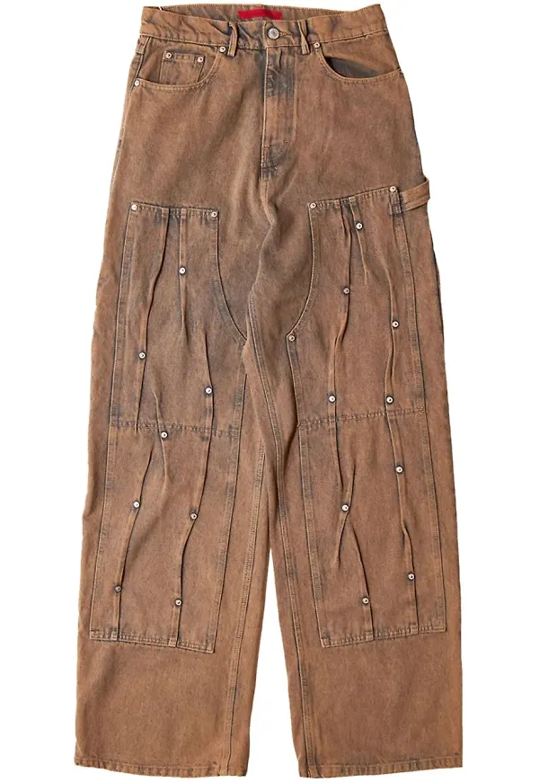 KUSIKOHC jeans med nitdetalj - Brun