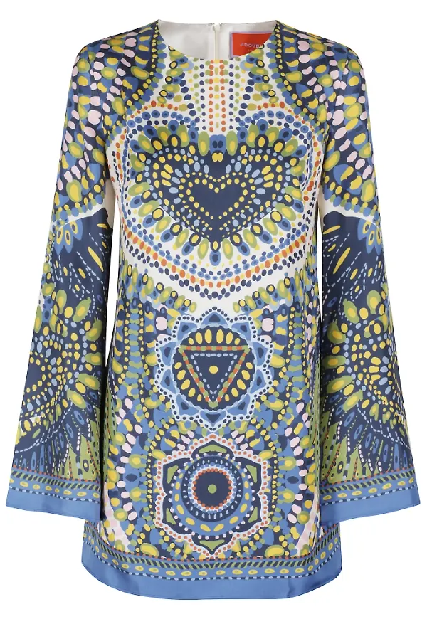 La DoubleJ, Klänning, Dam, M, Multifärgad Siden Twill Mini Klänning